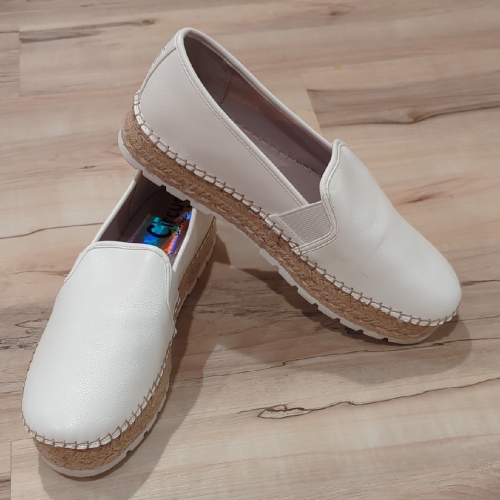 Women's White Espadrille Slip-On Shoes